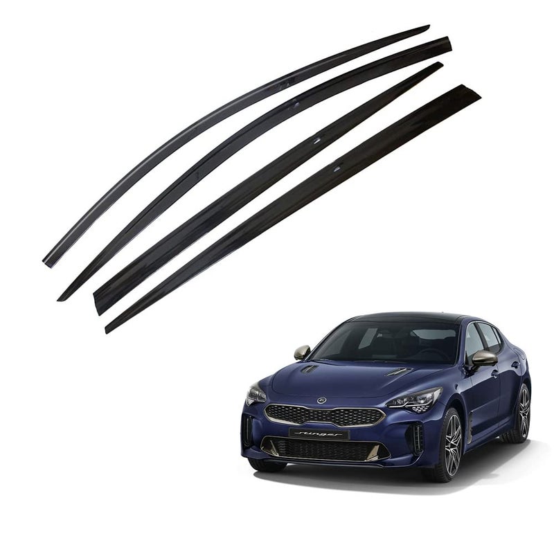 AUTO CLOVER Smoke Tinted Window Visor Sun Rain Vent Guard 4p Compatible with KIA Stinger - Image 1